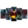 girl universe flame - Abstract 5 Panel Canvas Art Wall Decor