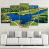 golf course beautiful pool - Nature 5 Panel Canvas Art Wall Decor