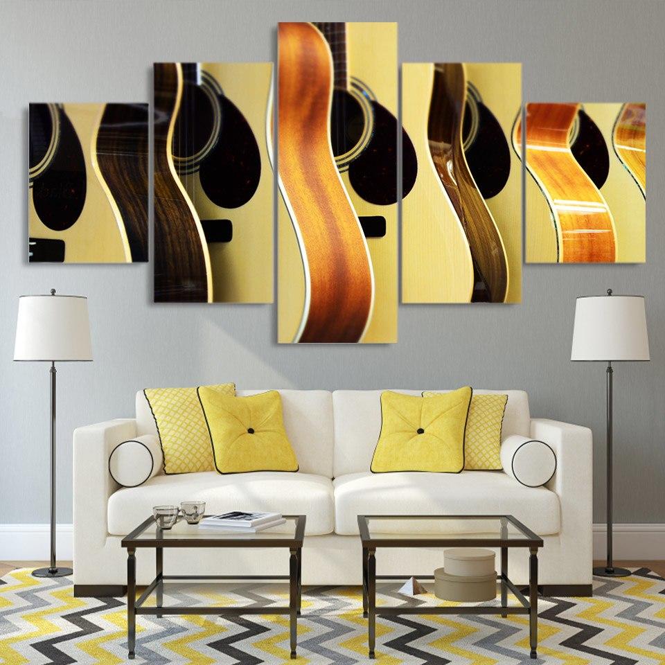 guitars display - Music 5 Panel Canvas Art Wall Decor guitars display - Music 5 Panel Canvas Art Wall Decor