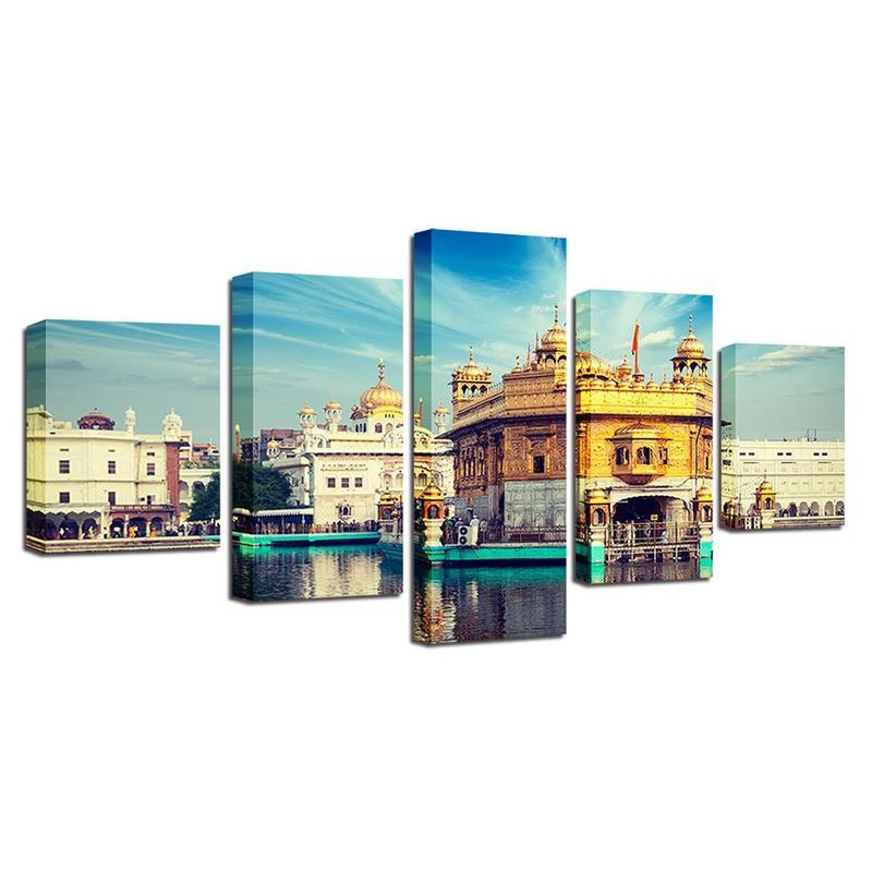 gurdwara golden temple - Nature 5 Panel Canvas Art Wall Decor gurdwara golden temple - Nature 5 Panel Canvas Art Wall Decor