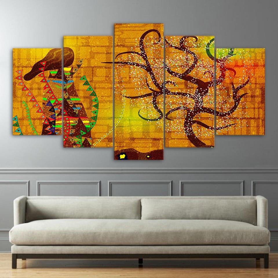 gustav klimt practice - Abstract 5 Panel Canvas Art Wall Decor gustav klimt practice - Abstract 5 Panel Canvas Art Wall Decor