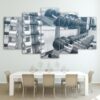 gym equipment dumbbell - Sport 5 Panel Canvas Art Wall Decor