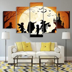 halloween night 01 - Movie 5 Panel Canvas Art Wall Decor
