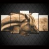 horses neck head - Animal 5 Panel Canvas Art Wall Decor