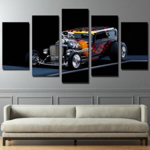 hot rod car - Automative 5 Panel Canvas Art Wall Decor
