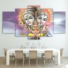 indu god canvas Lord shiva parvati ganesh - Religion 5 Panel Canvas Art Wall Decor
