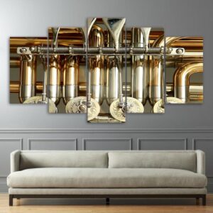 instrument trombone - Music 5 Panel Canvas Art Wall Decor