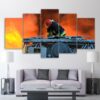 ireman hero fire fighting - Career 5 Panel Canvas Art Wall Decor