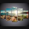 ispaniya ibiza more bereg plyaz - Nature 5 Panel Canvas Art Wall Decor