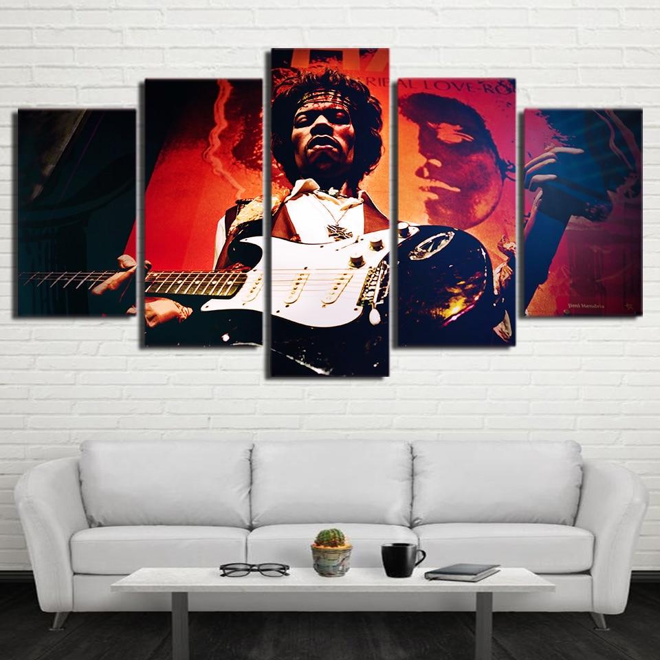 jimi hedrix Guitarist - Music 5 Panel Canvas Art Wall Decor jimi hedrix Guitarist - Music 5 Panel Canvas Art Wall Decor