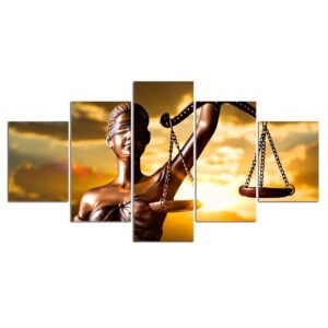 justice Sunset - Nature 5 Panel Canvas Art Wall Decor
