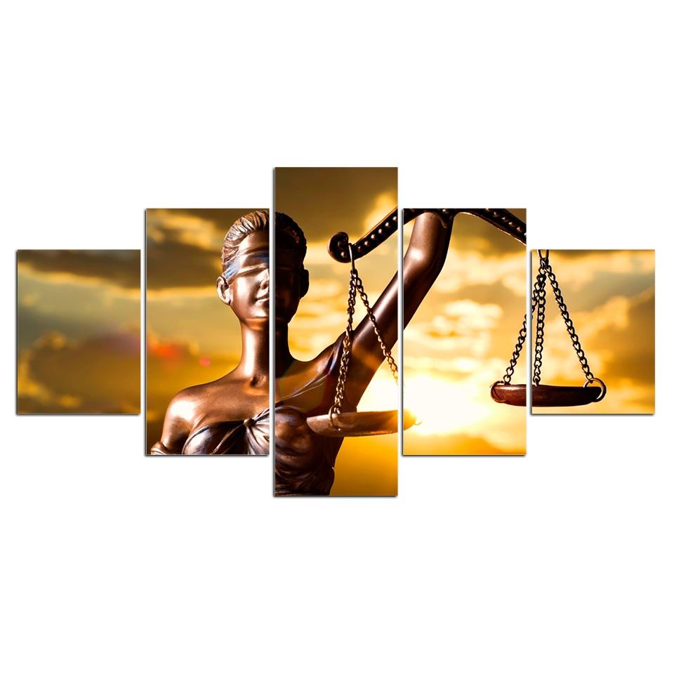 justice Sunset - Nature 5 Panel Canvas Art Wall Decor justice Sunset - Nature 5 Panel Canvas Art Wall Decor