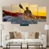 kayak canoeing water spray - Sport 5 Panel Canvas Art Wall Decor