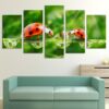 ladybird 01 - Animal 5 Panel Canvas Art Wall Decor