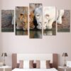 leopard 06 - Animal 5 Panel Canvas Art Wall Decor