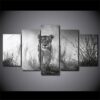 lioness female - Animal 5 Panel Canvas Art Wall Decor
