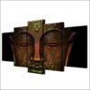 metal buddha face - Religion 5 Panel Canvas Art Wall Decor