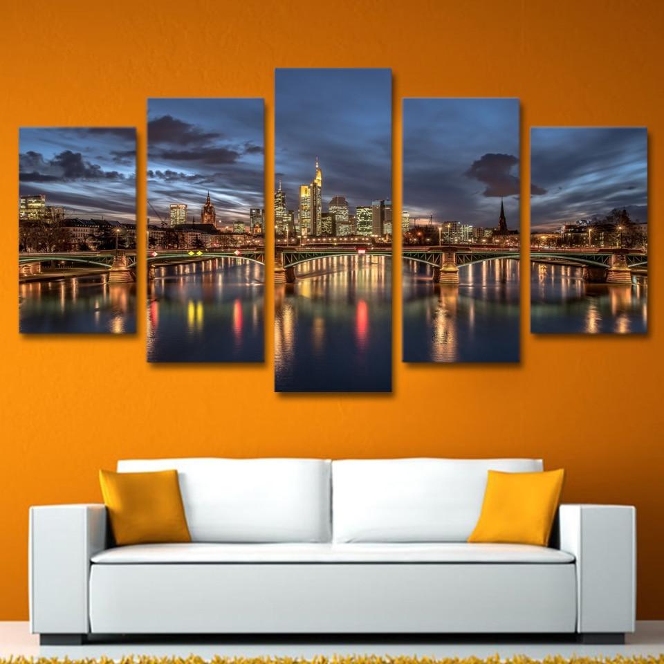 modern bridge - Nature 5 Panel Canvas Art Wall Decor modern bridge - Nature 5 Panel Canvas Art Wall Decor