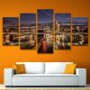 modern city 01 - Nature 5 Panel Canvas Art Wall Decor