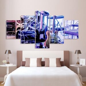modern guitar 01 - Music 5 Panel Canvas Art Wall Decor
