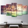modular Palm trees - Nature 5 Panel Canvas Art Wall Decor