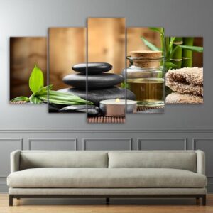 mood garden Buddhism - Nature 5 Panel Canvas Art Wall Decor