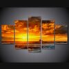more plyazh skaly zakat - Nature 5 Panel Canvas Art Wall Decor