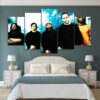 music band - Music 5 Panel Canvas Art Wall Decor