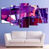 music drum purple - Music 5 Panel Canvas Art Wall Decor