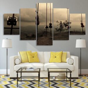 music instrument outdoor - Music 5 Panel Canvas Art Wall Decor