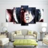 naruto bleeding eye - Anime 5 Panel Canvas Art Wall Decor