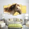 nature pasture mane horse - Animal 5 Panel Canvas Art Wall Decor