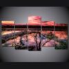nebo oblaka zakat gory ozero - Nature 5 Panel Canvas Art Wall Decor