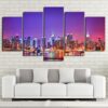 new york city skyline 03 - Nature 5 Panel Canvas Art Wall Decor