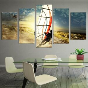 ocean art Sail seascape surfing - Sport 5 Panel Canvas Art Wall Decor