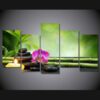 orchids bamboo - Nature 5 Panel Canvas Art Wall Decor