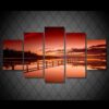 ozero gory nebo zakat priroda - Nature 5 Panel Canvas Art Wall Decor