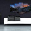 ozero gory peyzazh - Nature 5 Panel Canvas Art Wall Decor