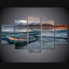 ozero gory sneg bereg priroda - Nature 5 Panel Canvas Art Wall Decor