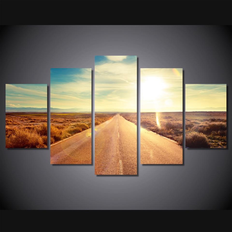 peyzazh doroga solnce - Nature 5 Panel Canvas Art Wall Decor peyzazh doroga solnce - Nature 5 Panel Canvas Art Wall Decor
