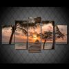plyazh pesok palmy pirs nebo - Nature 5 Panel Canvas Art Wall Decor
