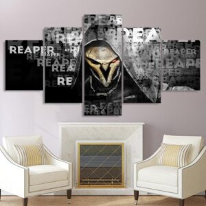 reaper skull - Gaming 5 Panel Canvas Art Wall Decor