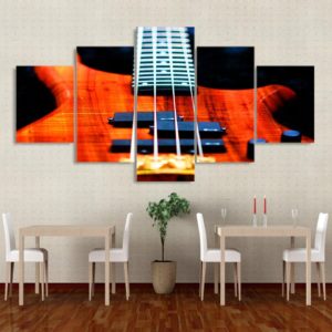 red guitar 01 - Music 5 Panel Canvas Art Wall Decor