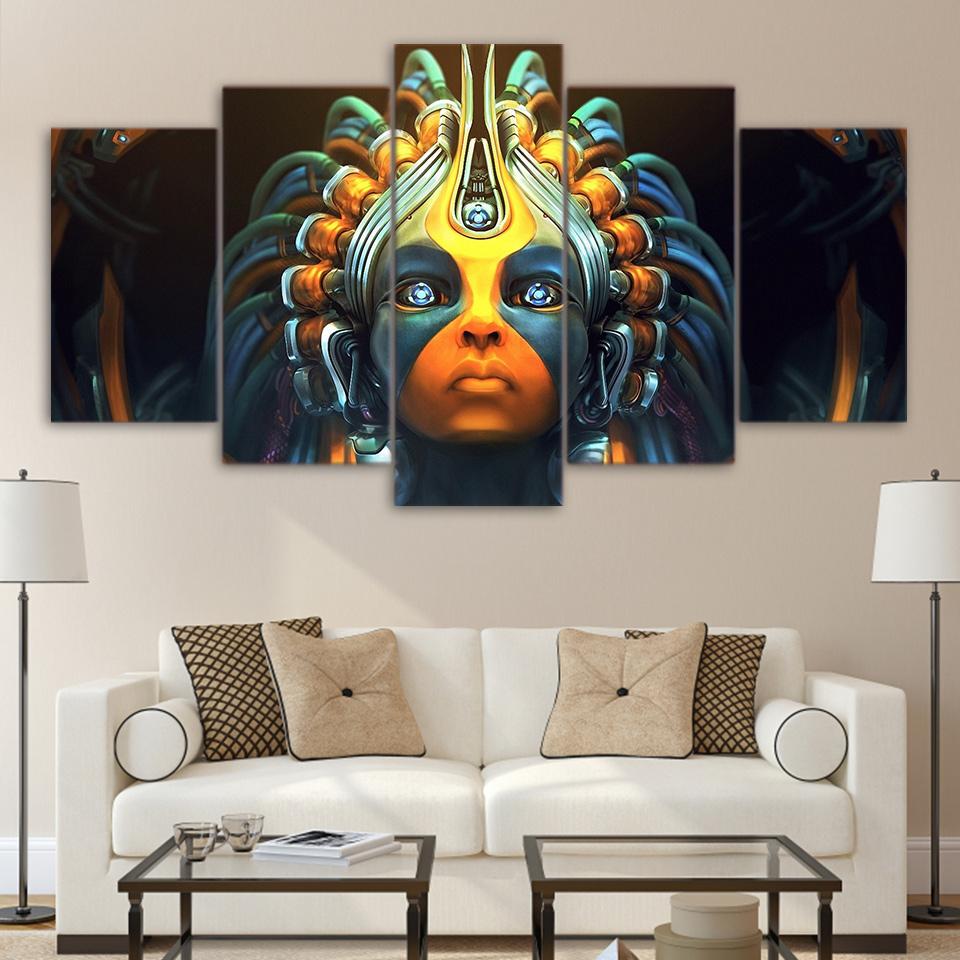 robot girl - Automative 5 Panel Canvas Art Wall Decor robot girl - Automative 5 Panel Canvas Art Wall Decor