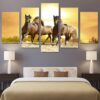running horses 2 - Animal 5 Panel Canvas Art Wall Decor
