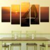 sailing sea sun - Nature 5 Panel Canvas Art Wall Decor