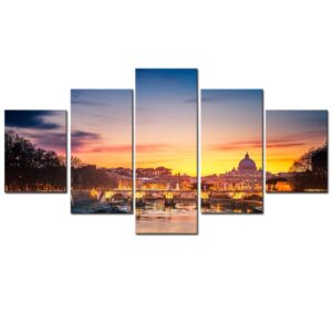saint peters square - Nature 5 Panel Canvas Art Wall Decor