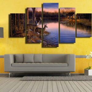 scenery bedroom decoration - Animal 5 Panel Canvas Art Wall Decor