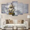 sea ship 03 - Space 5 Panel Canvas Art Wall Decor
