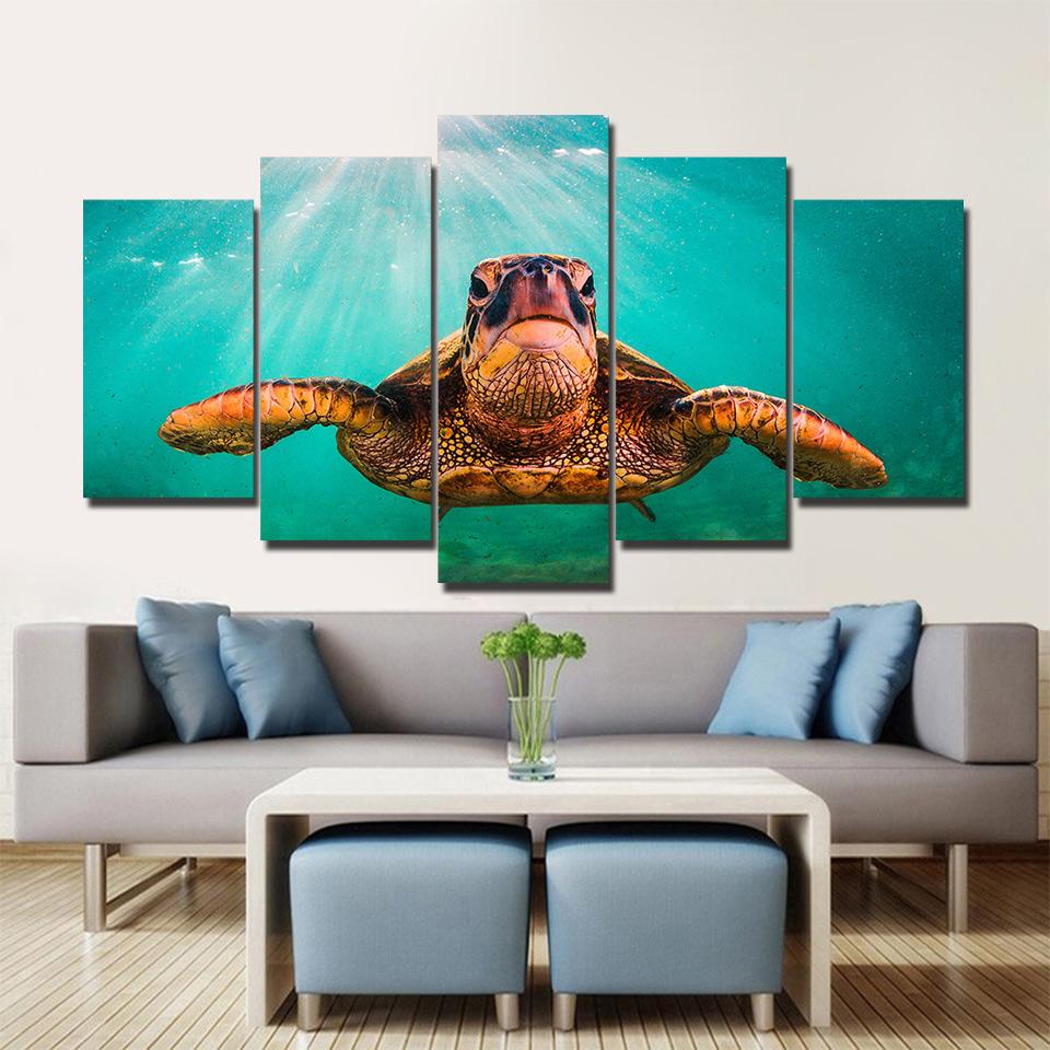 sea turtle in the sunshine - Animal 5 Panel Canvas Art Wall Decor sea turtle in the sunshine - Animal 5 Panel Canvas Art Wall Decor